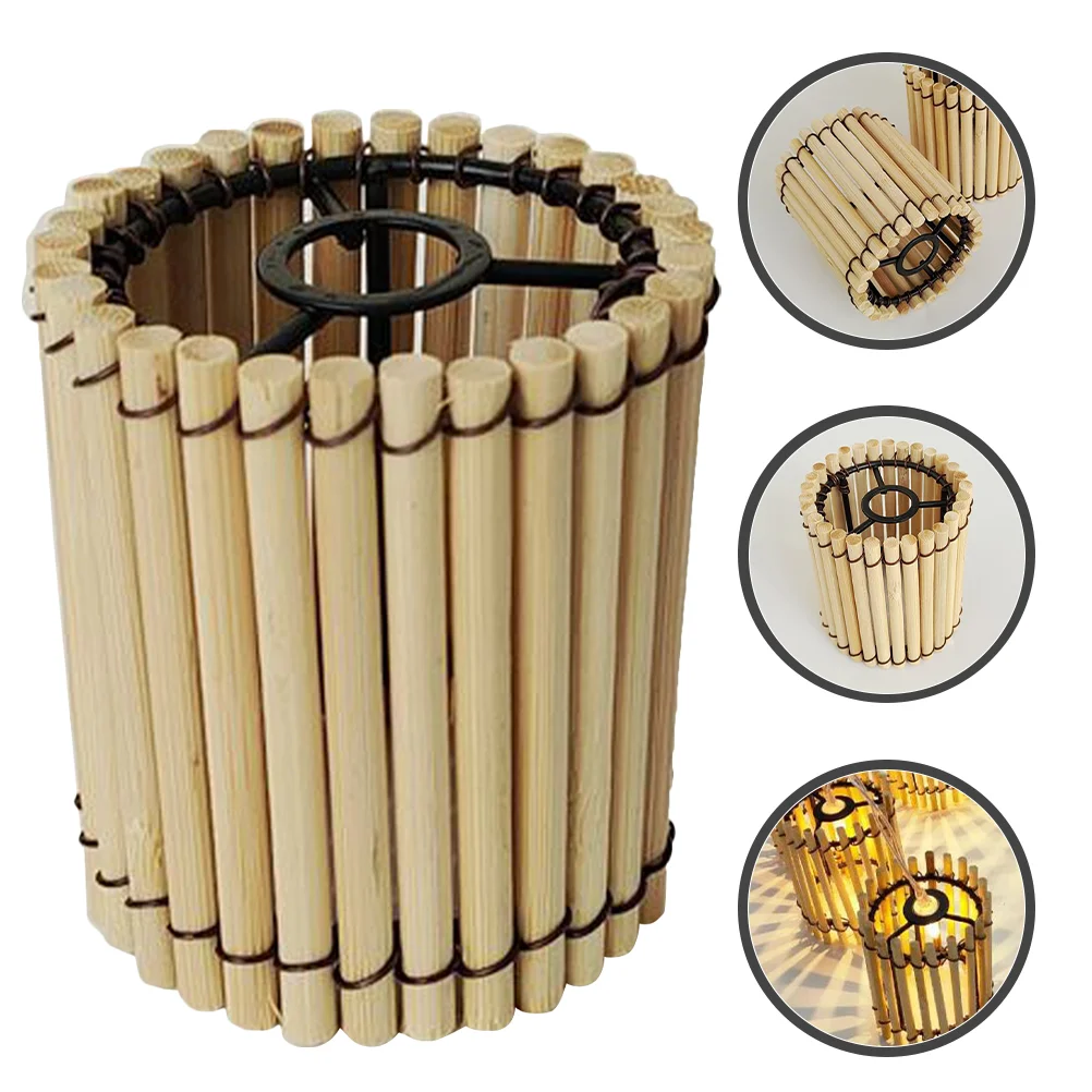 

Small Bamboo Lamp Shades Set Of 2 Vintage Lampshade Pendant Light Decorative Light Accessory