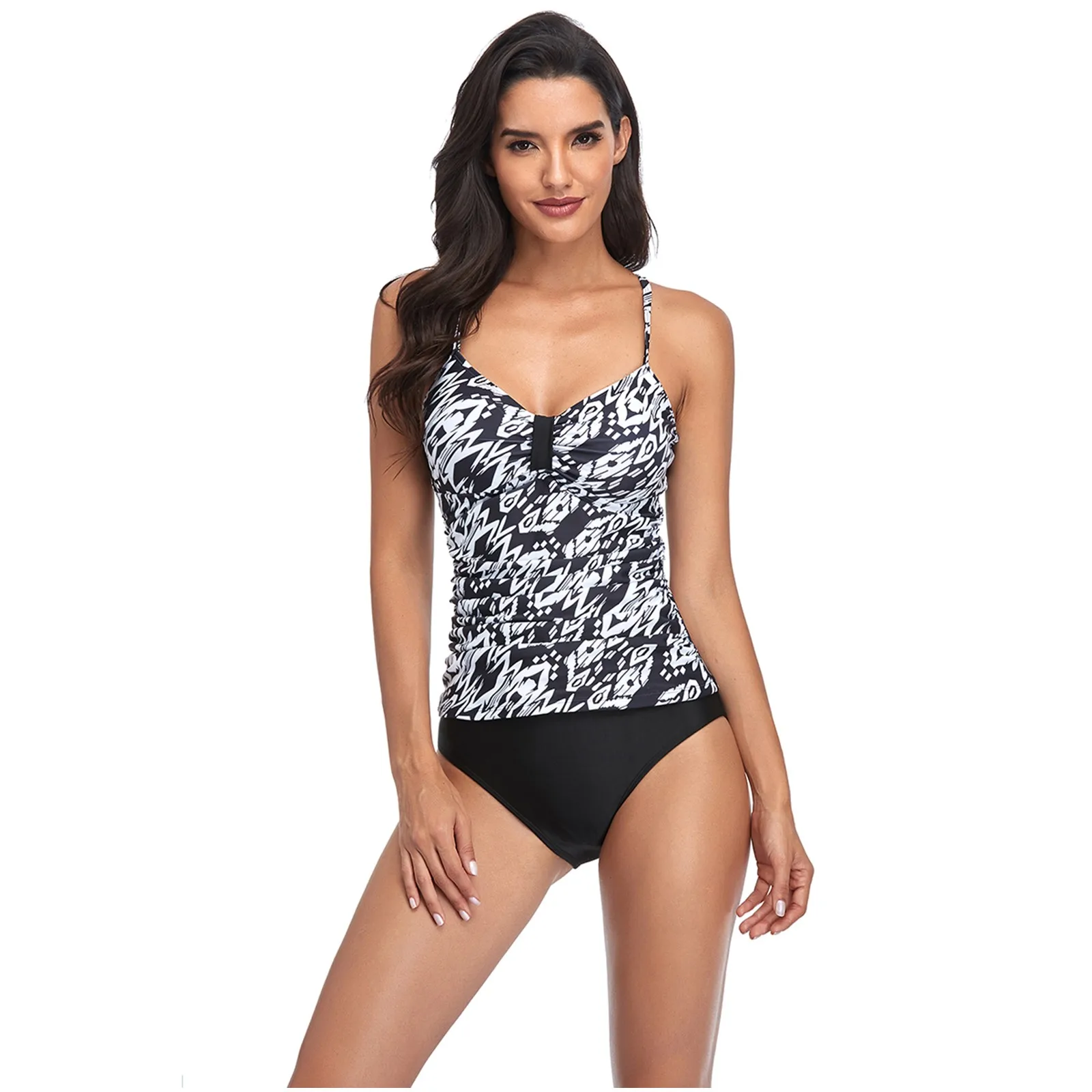 

Piece Two Suit Bikini Women‘s Top Shorts Bathing Swimsuits Print Swimwear Swimwears Tankinis Set