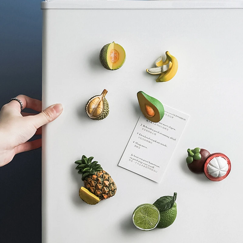 

3D Fruit Fridge Magnet Cute Colorful Photo Wall Souvenir Gifts Fridge Magnet Avocado Banana Decoration Maison Home Decoration 60
