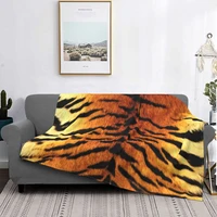 realistic tiger fur blanket flannel textile decor fashion animal pattern leather animal portable warm blanket for bed blanket