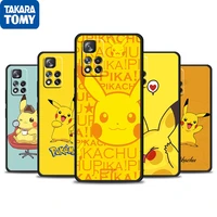 anime cartoon pikachu for xiaomi redmi note 11 10 11t 10s 9 9s 8 7 5g 4g silicone soft black phone case fundas coque capa cover