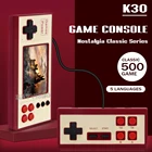 Ретро портативная игровая консоль K30, 500 встроенных классических игр, двойная игровая консоль с поддержкой AV Out, детский мини-игровой плеер