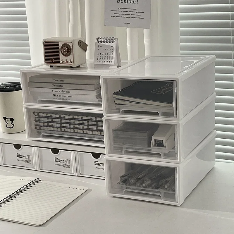 Прозрачный Настольный ящик Стильная коробка для хранения студенческого