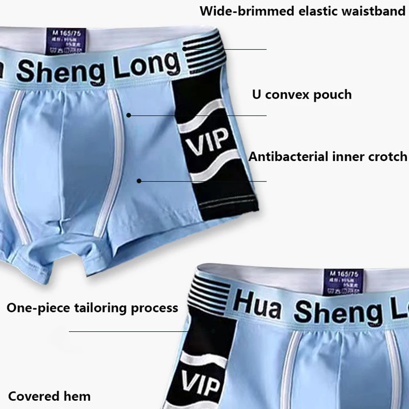 4Pcs Men Boxer Shorts 3A Graphene Man Underwear Cotton Breathable Boxers Boxershorts Sexy Underpants Men's Panties Wholesale