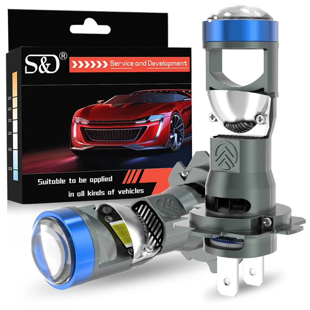 

30000LM Мини-автомобильная фара с двойной линзой H7, лампа проектора, светодиодная лампа Canbus 120 Вт, дальний/ближний свет, авто мотоциклы, фара 6000K 12 В