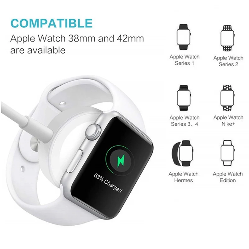 

Magnetic Wireless Charger Watch USB Charger For iphone Apple IWatch Series 7 6 SE 4 5 40 42 41 44 45 MM Bracelet Portable Cable