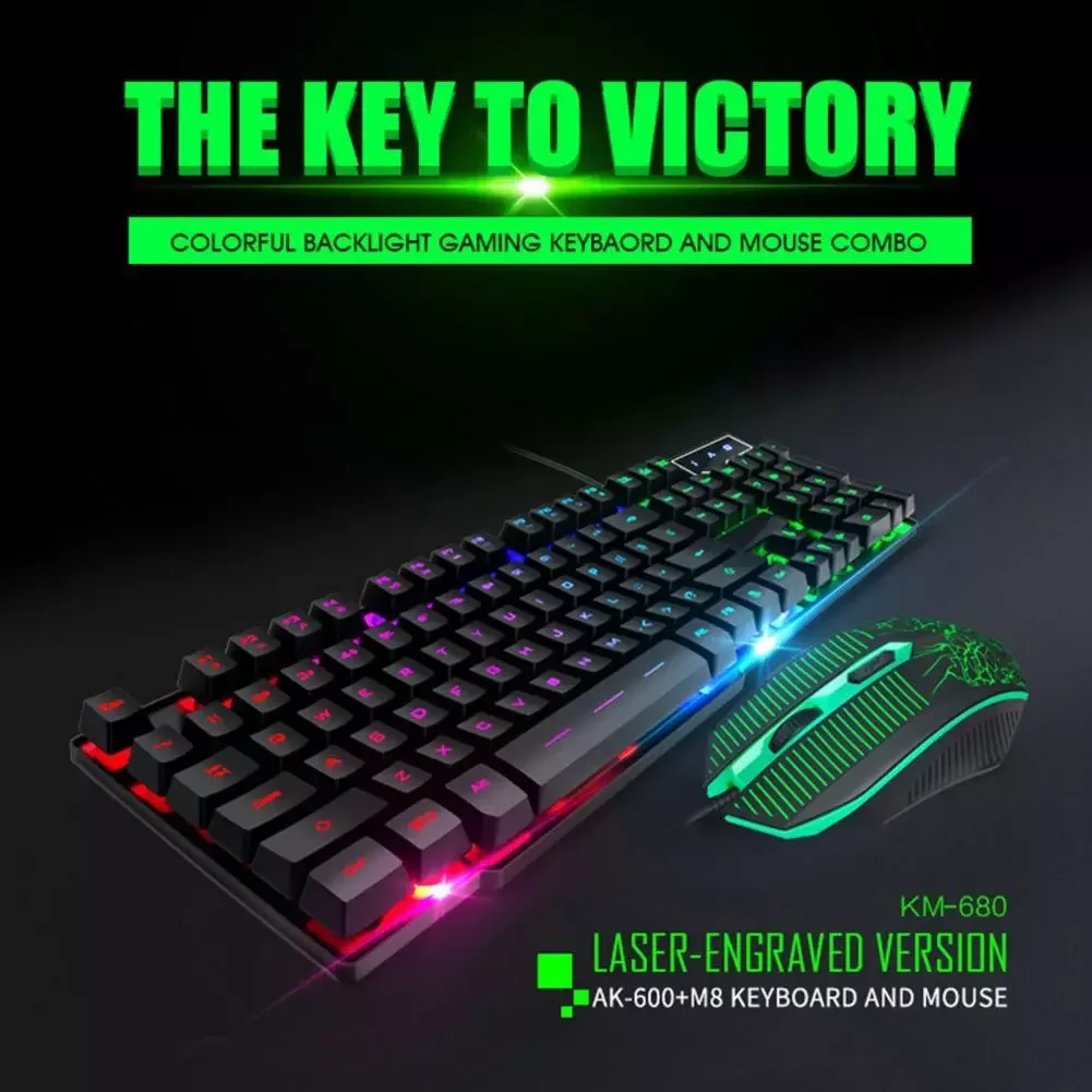 

IMICE Gaming keyboard Wired Gaming Mouse Kit With RGB Backlight Russian keyboard Gamer Ergonomic Mause For PC Laptop