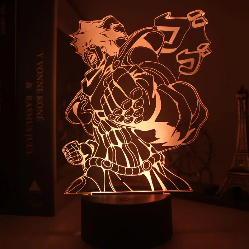 

JoJo Приключения невероятные звезды платиновая 3d Светодиодная лампа для спальни манга ночные светильники аниме экшн-фигурка украшение манга...