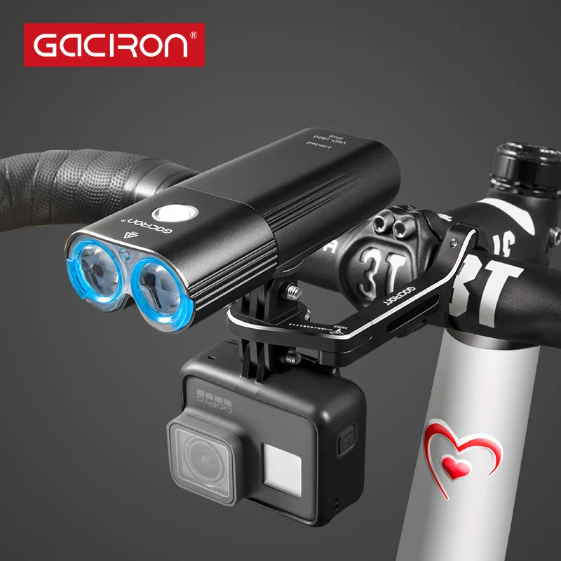 Фото Держатель для велосипеда Gaciron H10, регулируемый, для передних фар и камер Gopro, секундомер, велосипедные аксессуары №4