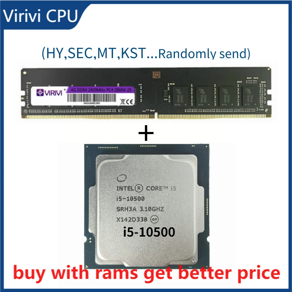 

DDR4 4G 2400Mhz with i5-10500 i5 10500 3.1 GHz Six-Core Twelve-Thread CPU Processor L2=1.5M L3=12M 65W LGA 1200
