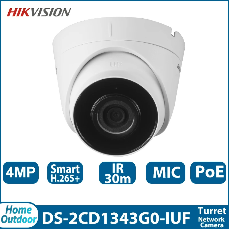 

Hikvision DS-2CD1343G0-IUF 4MP Network IP Camera Built-Mic IR 30m Security IPTV Supports SD Card IP67 H.265+ Smart Home Motion