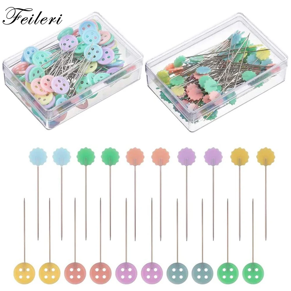 100 шт. прямые булавки с головкой кнопки пластиковые швейные для квилтинга
