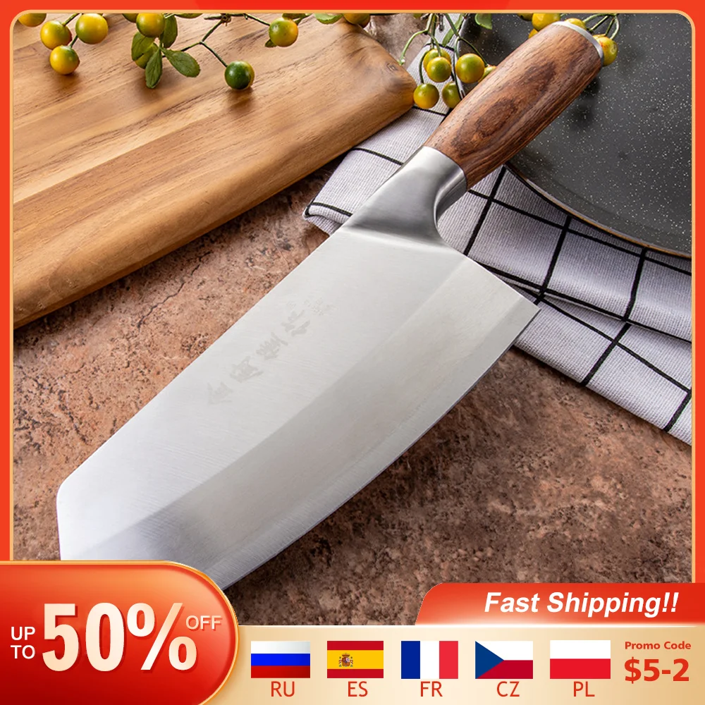 

Кухонный нож из нержавеющей стали, нож мясника, ножи шеф-повара из нержавеющей стали для мяса, овощей, рыбы, мясника, нож для нарезки