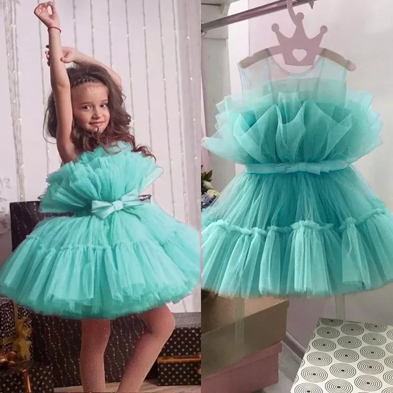 Clothes for Girls Toddler Kids Wedding Princess Gown Girl Elegant Birthday Dress Tulle Bridesmaid Evening Party Dresses