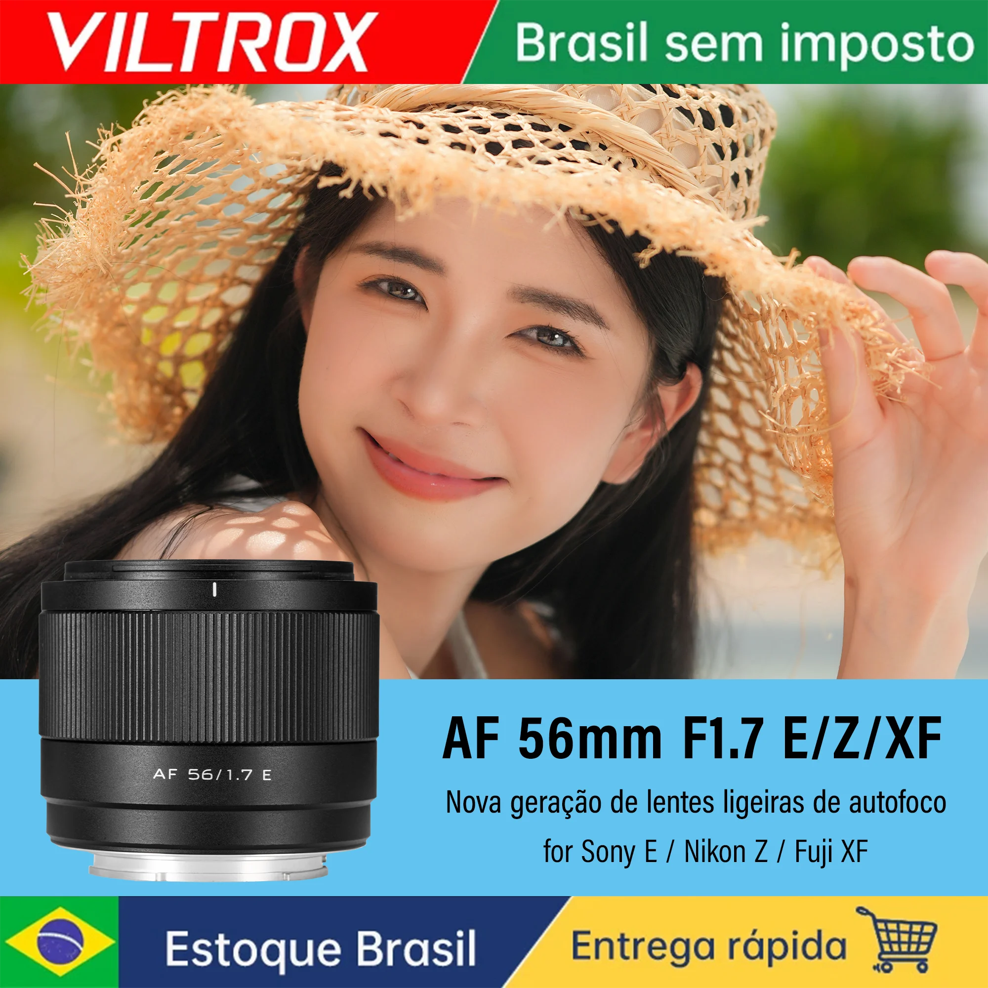 VILTROX 56mm f1.7 Air Sony E Lente Fuji X Lente Nikon Z Lente de Montagem Auto Foco Portrait APS-C Lente Para Fujifilm X Mount Camera X-T4 X-T5 T200 X-H2S X-T30ii X-Pro3 X-S20 Nikon Z30 Z50 Zfc A6400 A6700 zv-e10 FX30