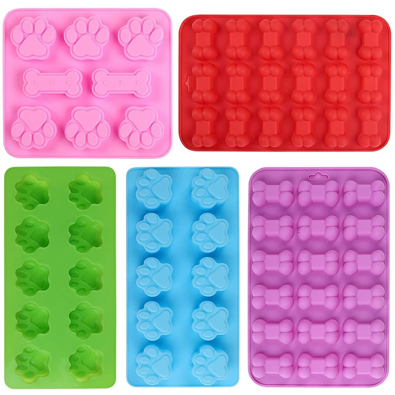 

Cartoon Dog Paw and Bone Shaped Silicone Mold Ice Tray for Chocolate Candy Cake Pudding Jelly Puppy Biscuit Baking Mold