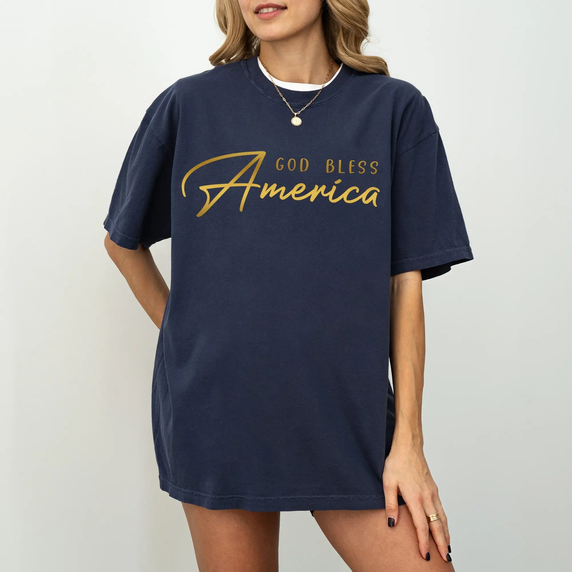 Футболка God Bless America Patriotism USA Merica Comfort Colors Faith Strong Election