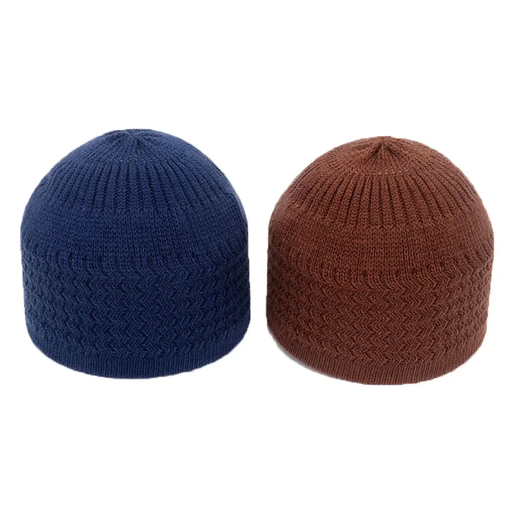 

Unisex Autumn Winter Men's Wrap Kippah Homme Hat Beanie Muslim Prayer Hats Knitted Caps Islamic Ramadan Hat