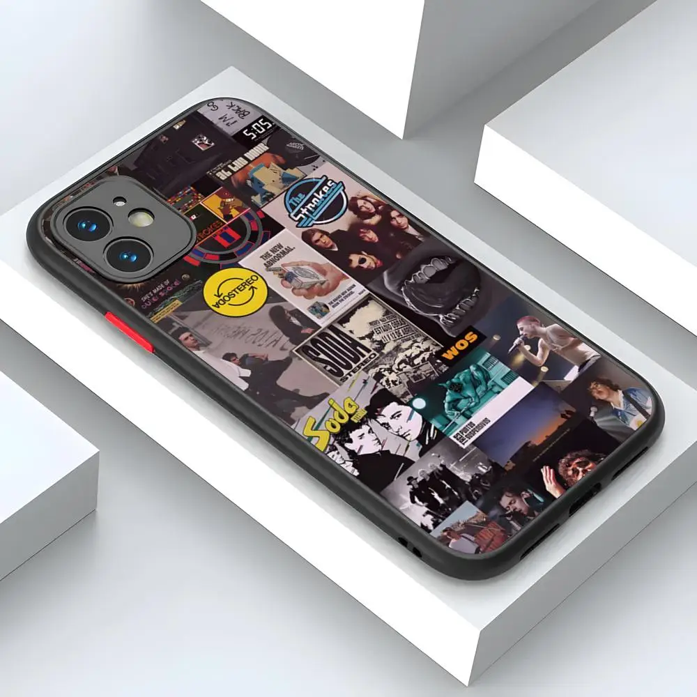 Чехол для телефона sodawstereo Band матовый чехол iPhone 15 16 14 12 13 11 Pro Max XR XS Mini X 7 8 Plus прямые