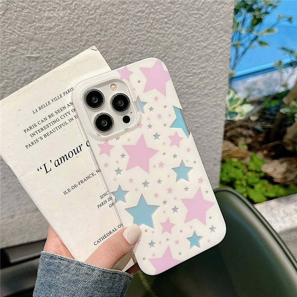 

Ottwn Fashion Frosted Laser Star Case For iPhone 11 12 13 14Pro Max Soft Camera Lens Protective Shockproof Silicone Bumper Cover