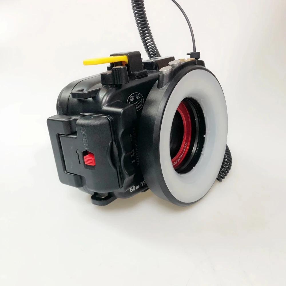 Фото Подводная кольцевая фара Seafrogs Flash Camera 1200LM, 40 м, 67 мм, с резьбой, 3 цвета света, с зарядкой от USB для Sony TG6/TG5 №5
