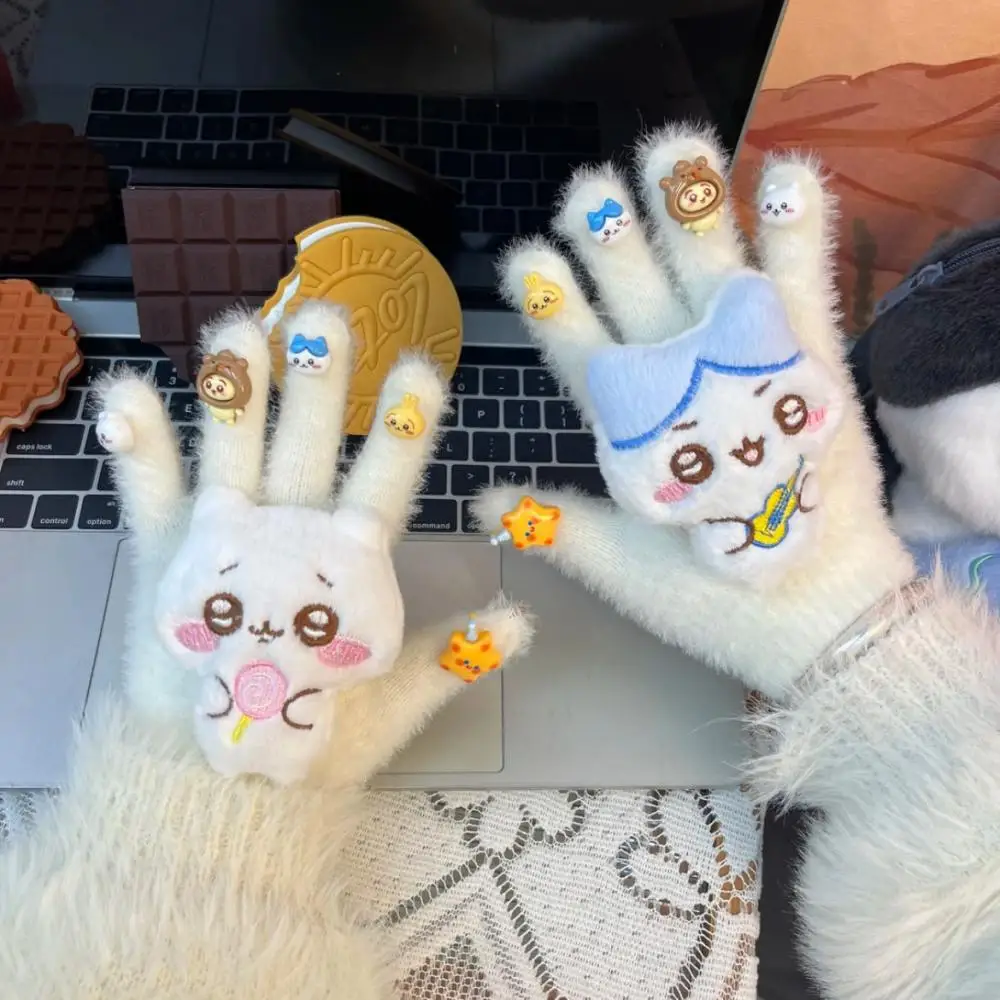 Аниме мультфильм Chiikawas Usagi Hachiware перчатки Kawaii милые велосипедные для девочек