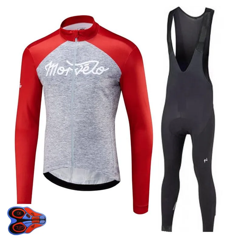 

2018 Morvelo Cycling Jersey spring autumn long sleeve pants Set MTB 9d gel pad Cycling Clothing Road Bike Bib Pants kits