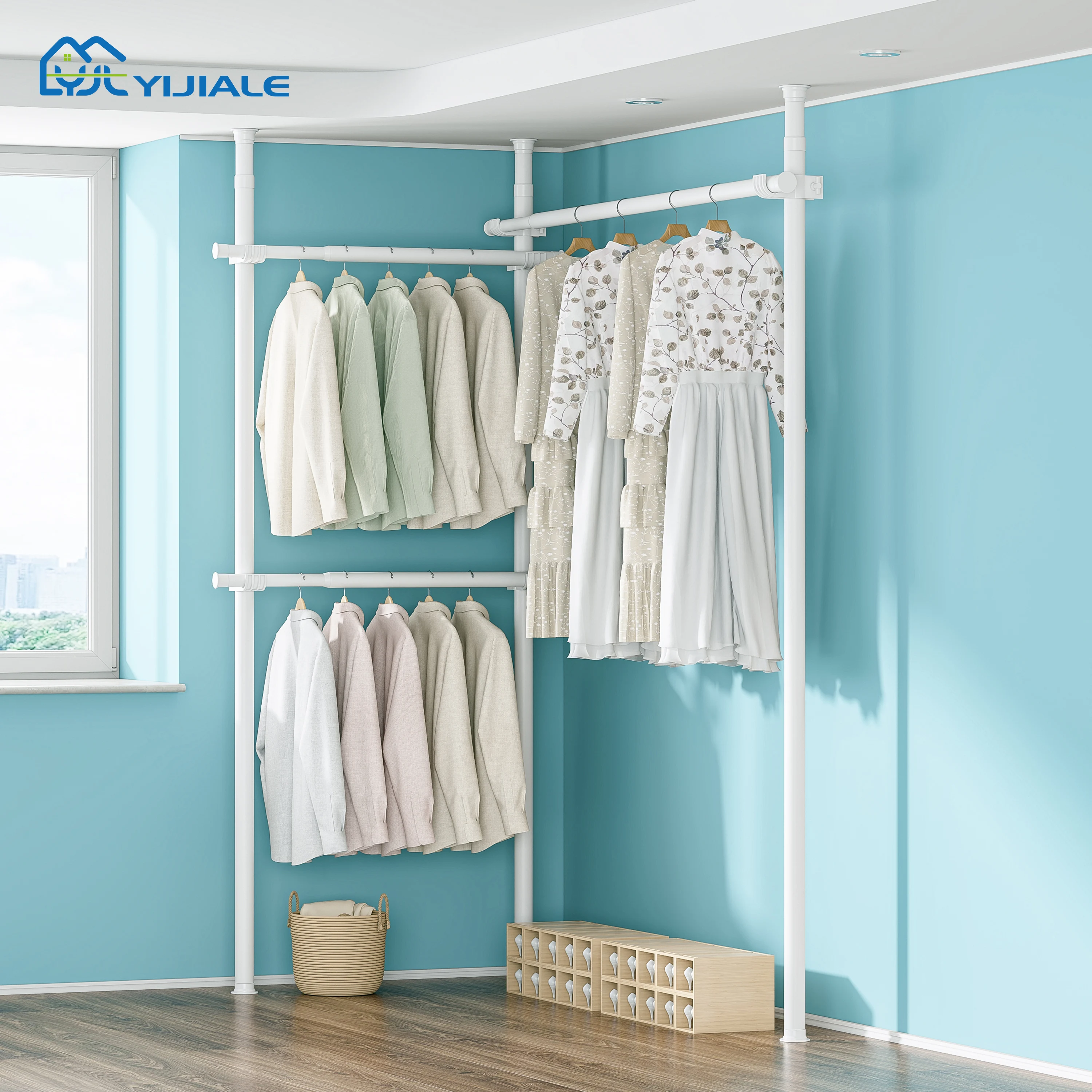 

Bedroom Extendable Clothes Rack Portable Clothes Hanging Rack Heavy Duty Clothes Rack For Room