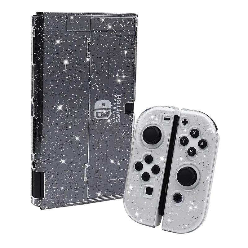 Soft TPU Crystal Glitter Case for Switch Oled Video Game Console Transparent Protective Case Cover for Switch Oled Shell Skin
