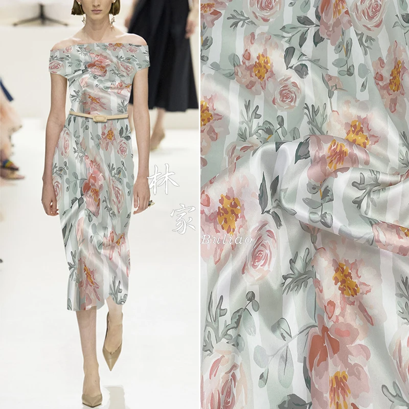 

Приятная для кожи мягкая глянцевая ткань от двора, имитация уксусной кислоты, ткань для женщин, платье, брендовый дизайн, печать «сделай сам», шитье, Новинка