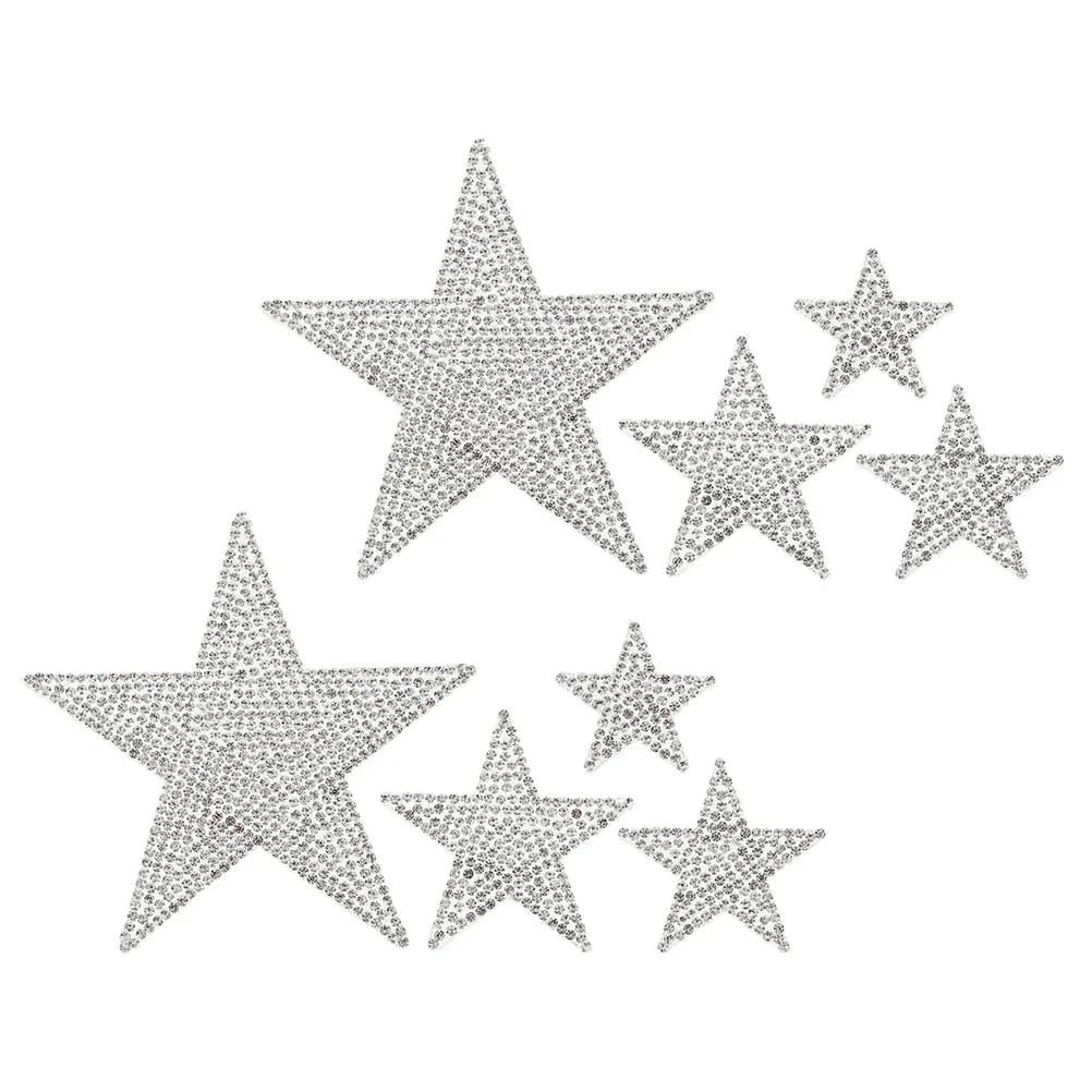 

2 Sets Car Decor Decoration Rhinestone Decal Crystal Sticker Star Shape Decals Women DIY