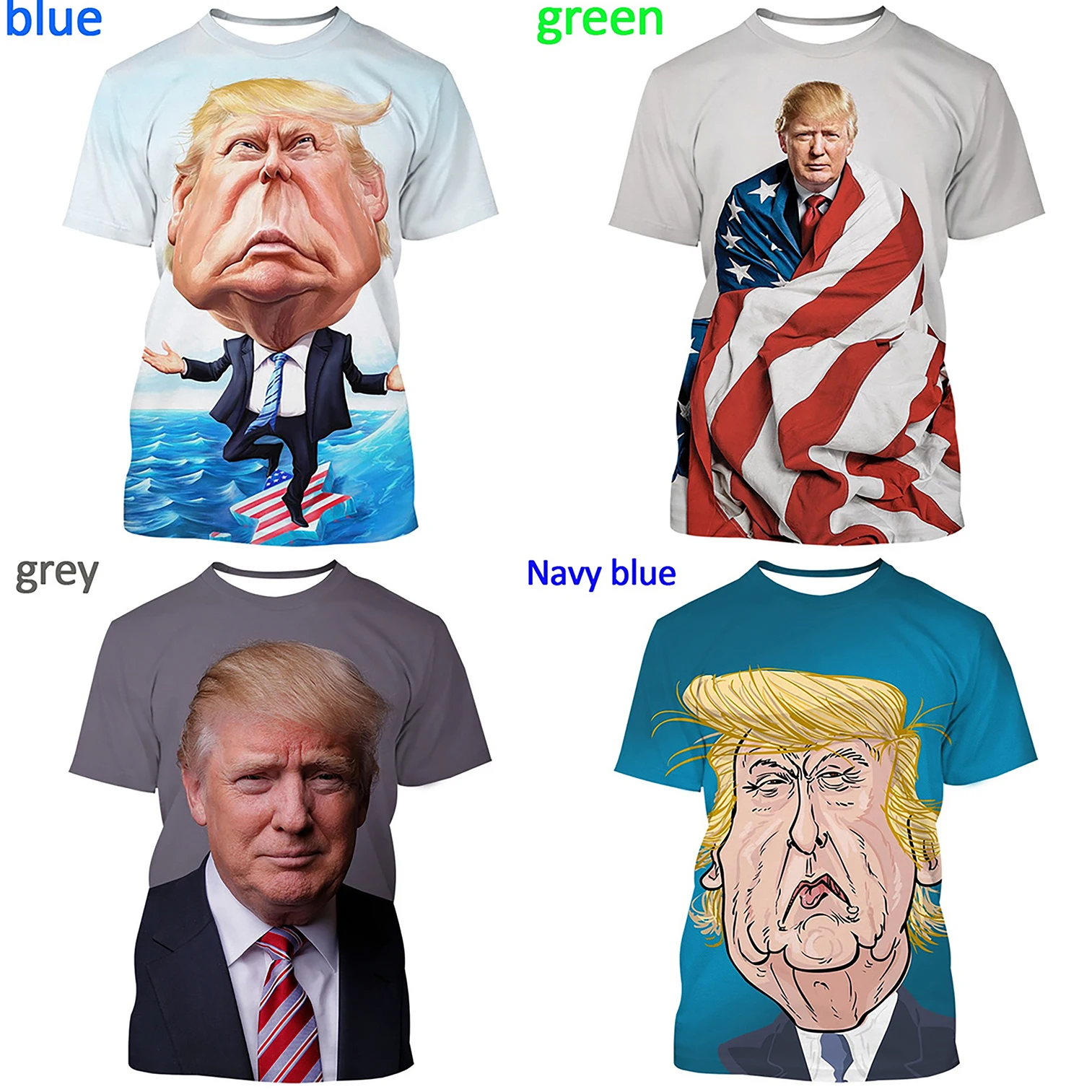 

Newest Fashion Men/Women 3D Printing Summer Funny Man 3D-Printed T-Shirt Donald Trump Funny casual shirt short-sleeved top