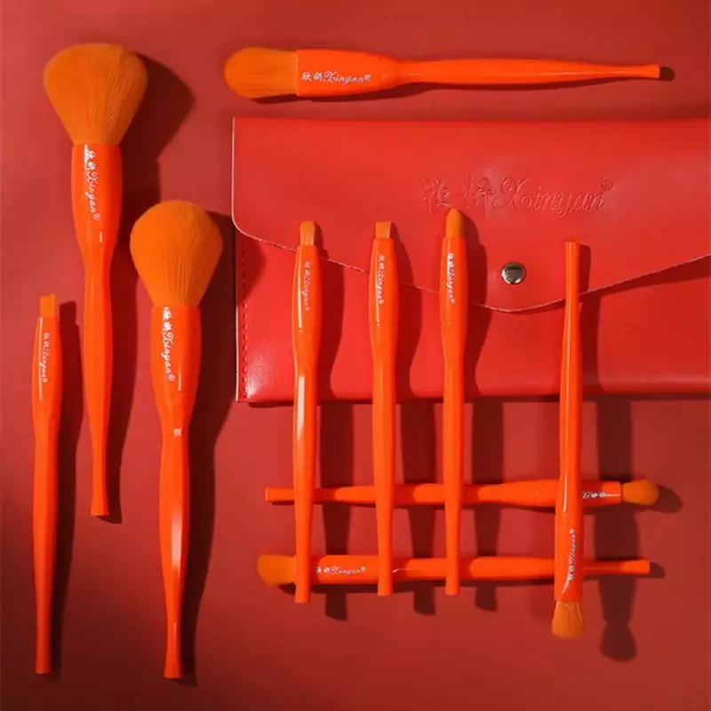 

NEW2023 10pcs Candy Color Makeup Brushes Set With Bag Solid Powder Foundation Eyebrow Eyeshadow Blush Beauty Make Up Tools Kit