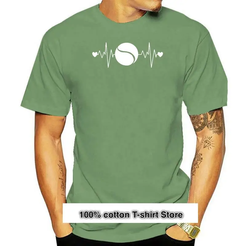 

Camiseta con estampado de raqueta para hombres, de manga corta Camisa de algodón con cuello redondo, de moda, de verano