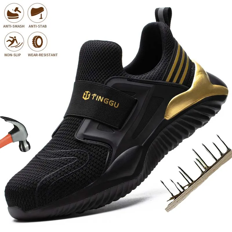 

Men Safety Work Shoes Indestructible Steel Toe Cap Lightweight Work Boots Puncture Proof Work Sneakers Breathable Comfor Shoes