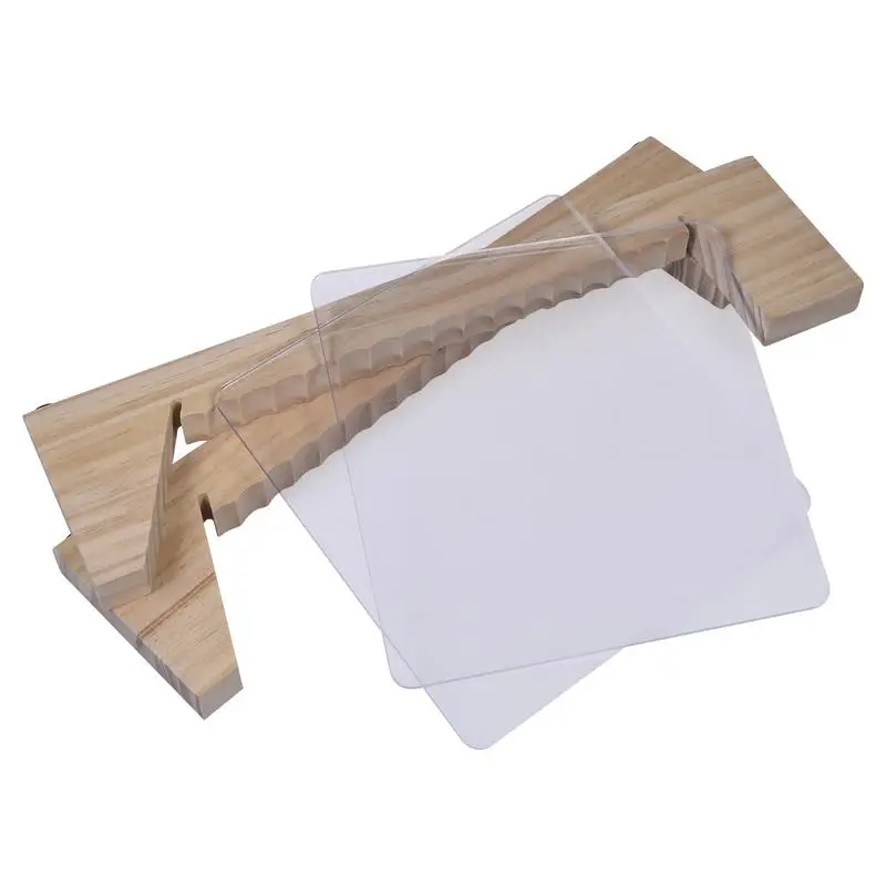 Acrylic Record Holder Vinyls Record Storage Holder Plate Holder Display Stand Solid Wood Organizer With Clear Acrylic Ends