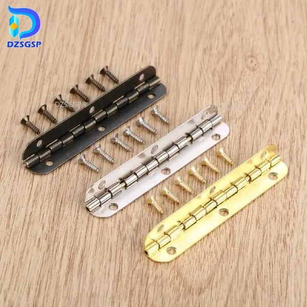 4pcs Hinges 24 screw Rounded Long 6 Holes Silver/Antique bronze/Gold 65*15mm Retro Decor Chest Wood Jewelry Box 90/180 Degree