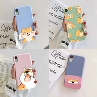 fhnblj shiba inu dog phone case soft solid color for iphone 11 12 13 mini pro max 7 8 plus 6 6s x xs max xr capa