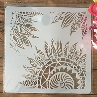 3030cm mandala sun feather diy layering stencils wall painting scrapbook coloring embossing album decorative template