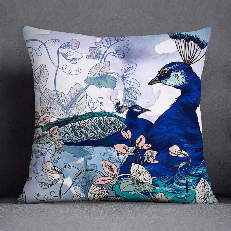 

Полиэстер наволочка с рисунком павлиньих перьев 45х45 см