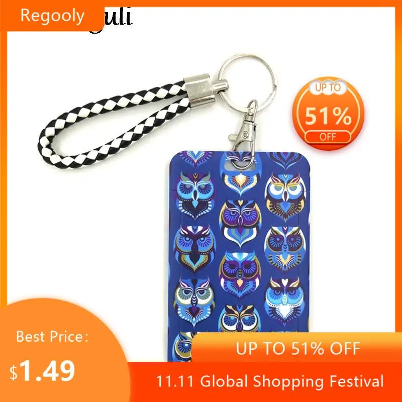 

Owl Cartoon Animal Credit Card ID Holder Bag Student Women Travel Bank Business Card Cover Badge Accessories Gifts
