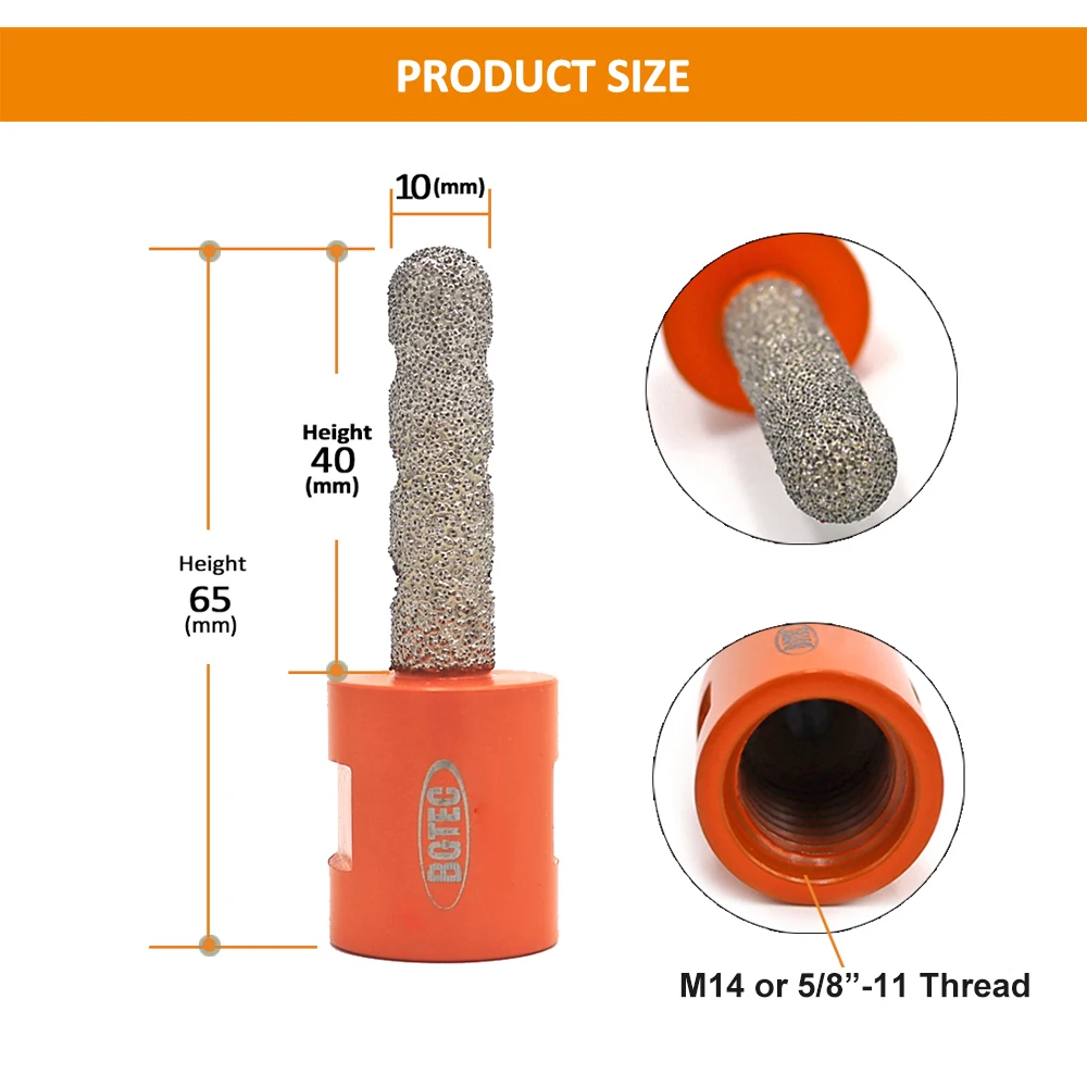 

BGTEC 1 шт. алмазные наконечники для пальцев фрезерные короны алмазные фаски сверло шлифовальная плитка керамический камень мрамор резьба 1/4 "-11 или M14