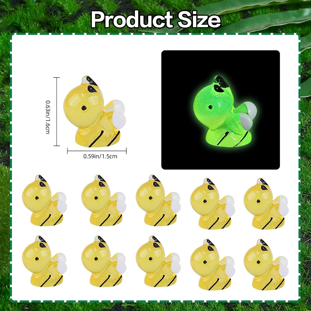 50 шт. светящиеся мини-фигурки пчел мини-смоляные пчелы крошечные смоляные для DIY