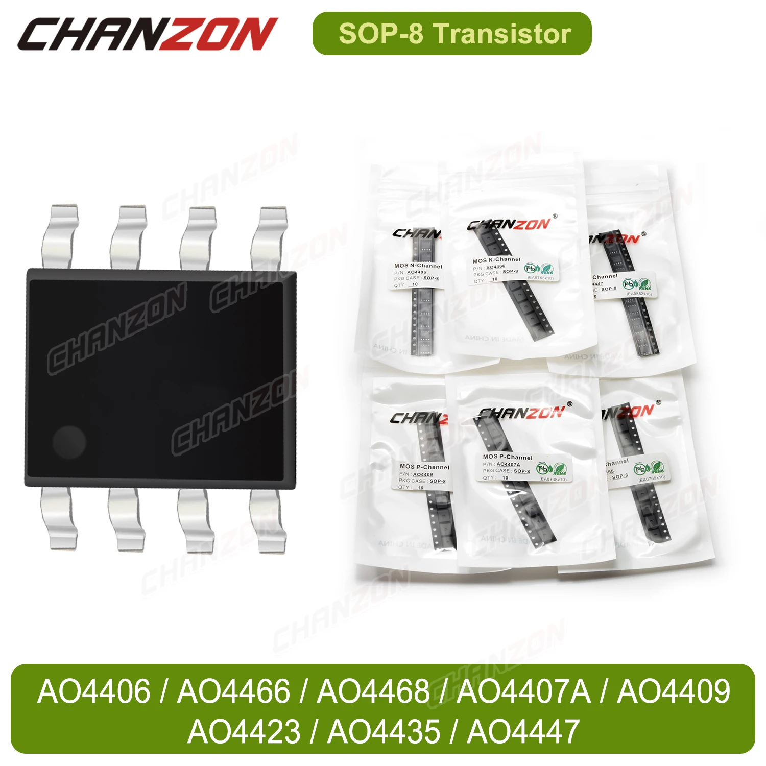 Оригинальный канал Sop-8 N/P Ao4406 Ao4466 Ao4468 Ao4407A Ao4409 Ao4423 Ao4435 Ao4447 8-контактный МОП-транзистор интегрированная схема