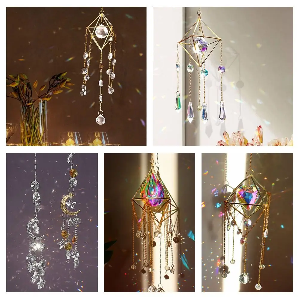 

Gift Sunlight Refraction Colorful Home Decoration Sun Catchers Crystal Prism Pendant Rainbow Color Hanging Wind Chime
