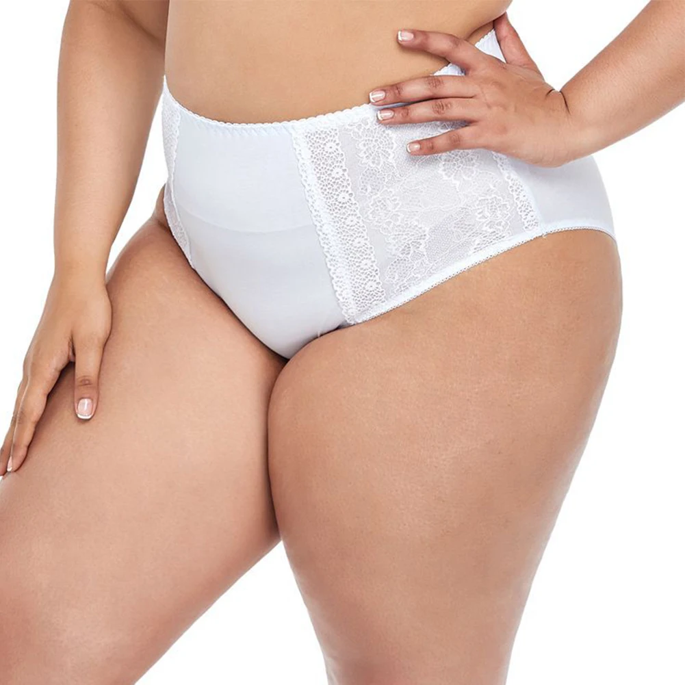 

Plus Size Women Brief Underwear Large Knicker Middle Waist Lace Thong Panties Comfortable Underpants XL -3XL