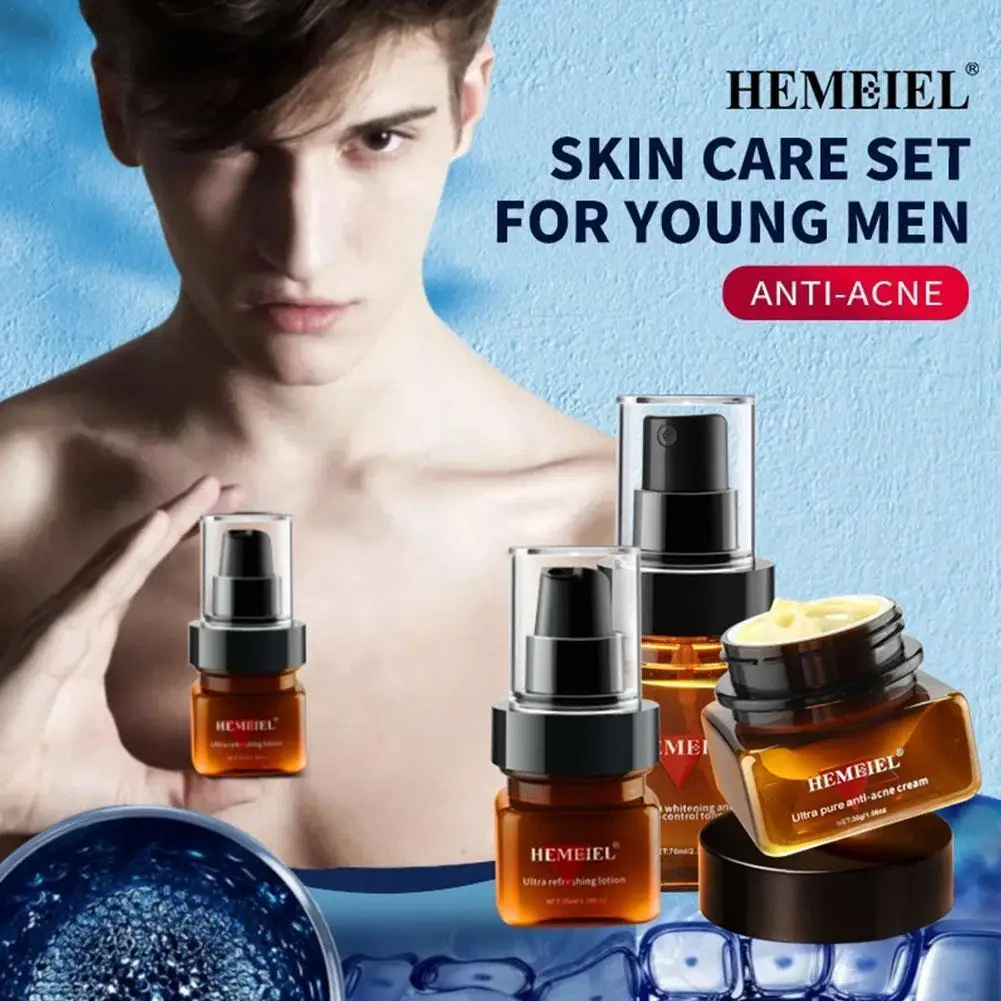 

Набор для ухода за кожей для мужчин, средство для ухода за кожей лица, лечение акне, мужской t-лосьон, увлажняющий тоник для жирной кожи, набор...