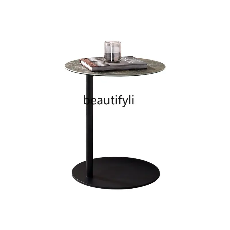 

LM Italian Stone Plate Light Luxury and Simplicity Modern round Countertop Living Room Small round Coffee Table Corner Table