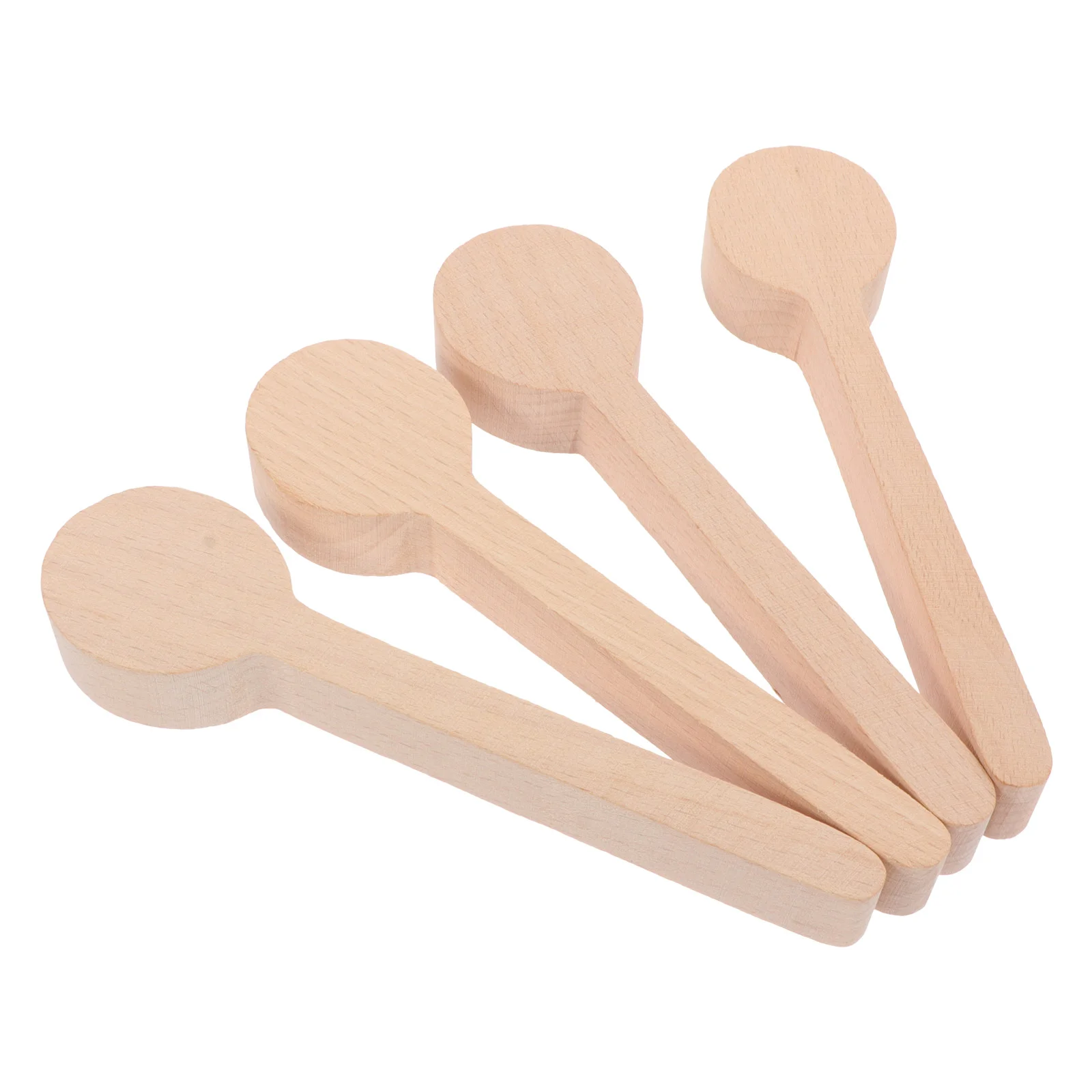 

4pcs Unfinished Tableware Unfinished Wooden Spoons Wood Carving Spoons Spoons for Home School