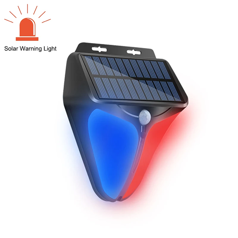 

Solar Led Warning Indicator Garden Light Outdoor With Motion Sensor Emergency Wall Lamp Solar Powered For Balcony Fence Lighting